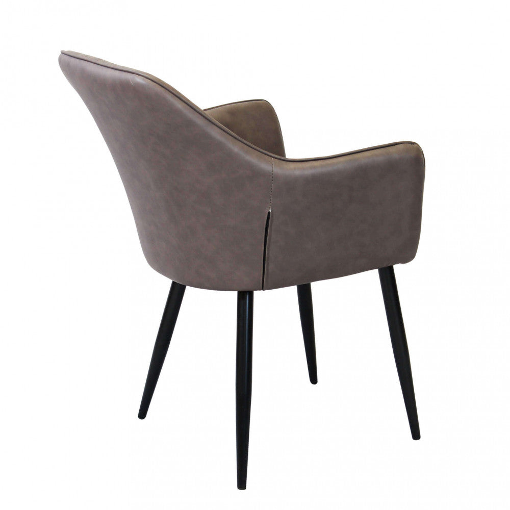 Sedia poltrona da interno con struttura in metallo e seduta larga imbottita rivestita in ecopelle Chair XL