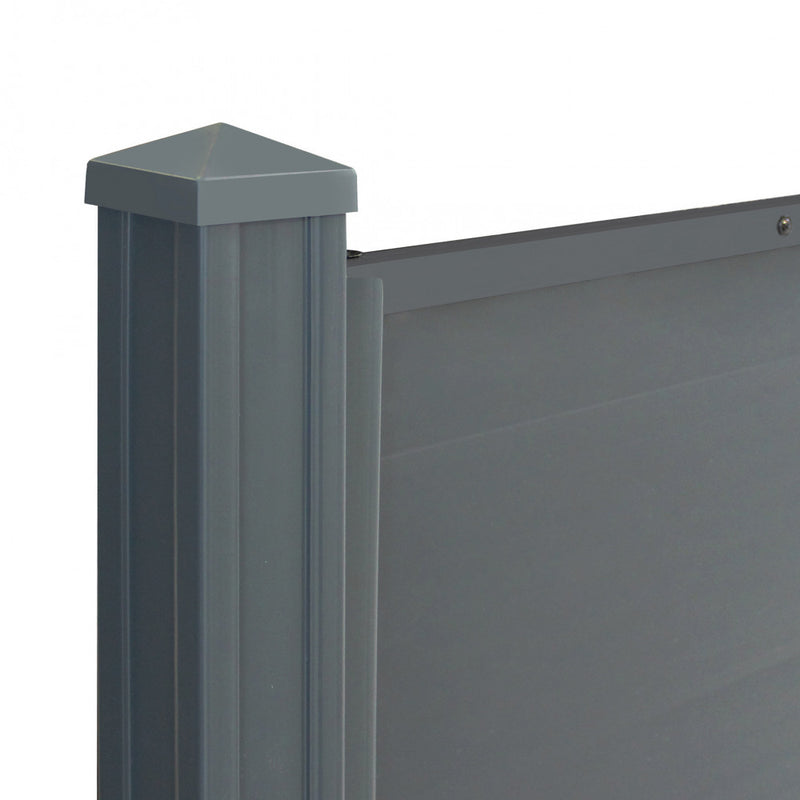 Pannello recinzione privacy frangivento in PVC con pali alluminio 150 X 120 grigio scuro