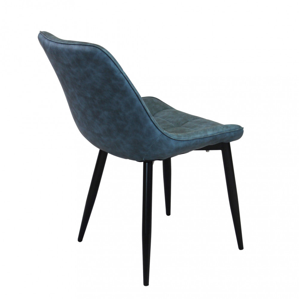 Sedia larga da interno sala da pranzo con struttura in metallo e seduta morbida rivestita in ecopelle No Arm